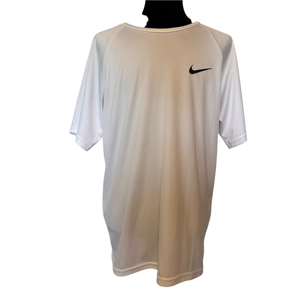 Nike Swim Dri-Fit Men's White Short Sleeve‎ Performance Tee Shirt Size Medium
